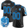 Detroit Lions 90th Year Patch Vapor Limited Custom Jersey – All Stitched – Youth – Black