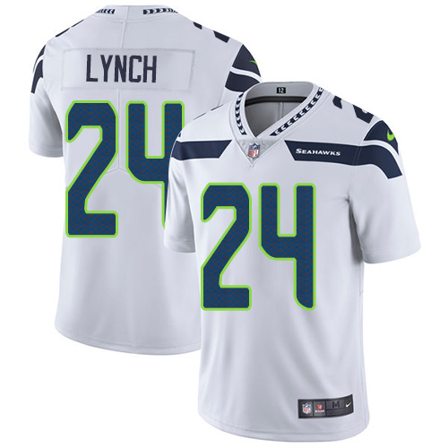 Nike Seattle Seahawks #24 Marshawn Lynch White Men’s Stitched NFL Vapor Untouchable Limited Jersey