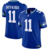 Men’s Seahawks Throwback Vapor Limited Jersey – All Stitched – Royal – Smith-Njigba