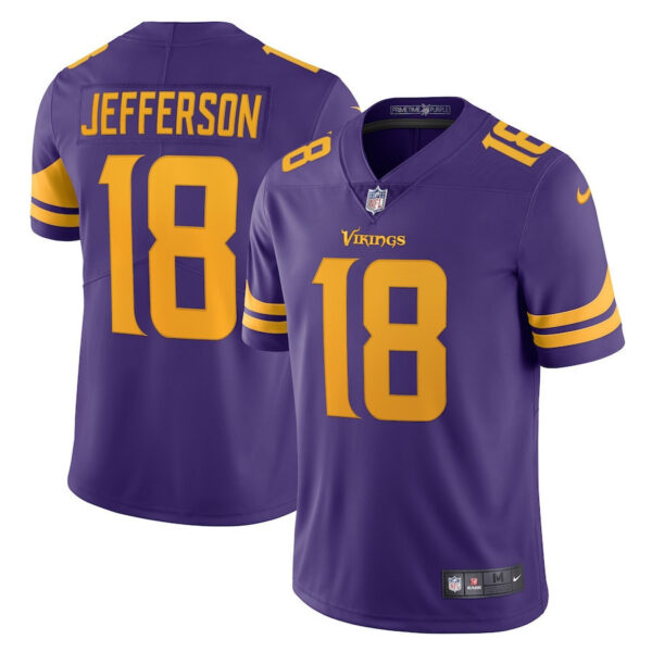 Justin Jefferson 18 Minnesota Vikings Alternate Vapor Limited Jersey – Purple
