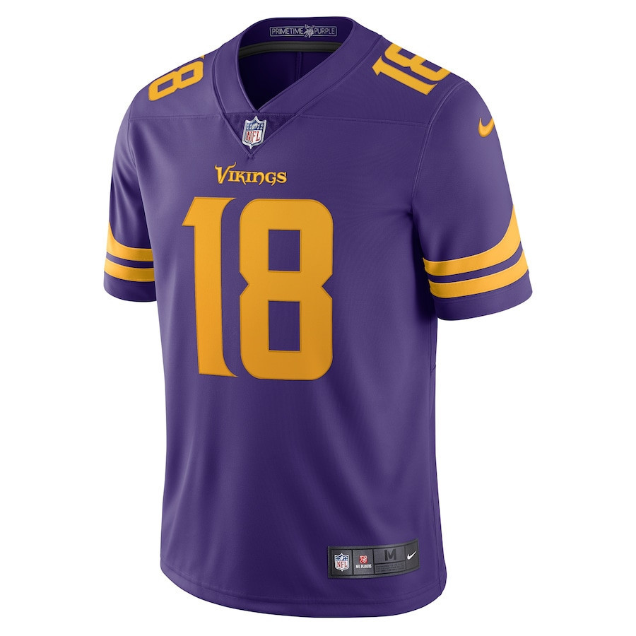Justin Jefferson 18 Minnesota Vikings Alternate Vapor Limited Jersey – Purple - Image 2