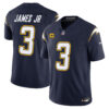 Men’s Los Angeles Chargers 2025 Alternate Charger Power Vapor Limited Jersey – All Stitched Navy Derwin James Jr. Jersey