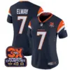 Womens Denver Broncos 3 Time Champions Patch Vapor Limited Jersey John Elway Jersey Navy