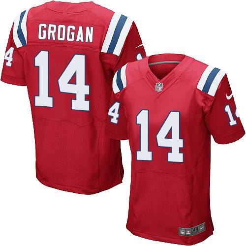 Men’s New England Patriots #14 Steve Grogan Red Retired Player NFL Nike Elite Jersey