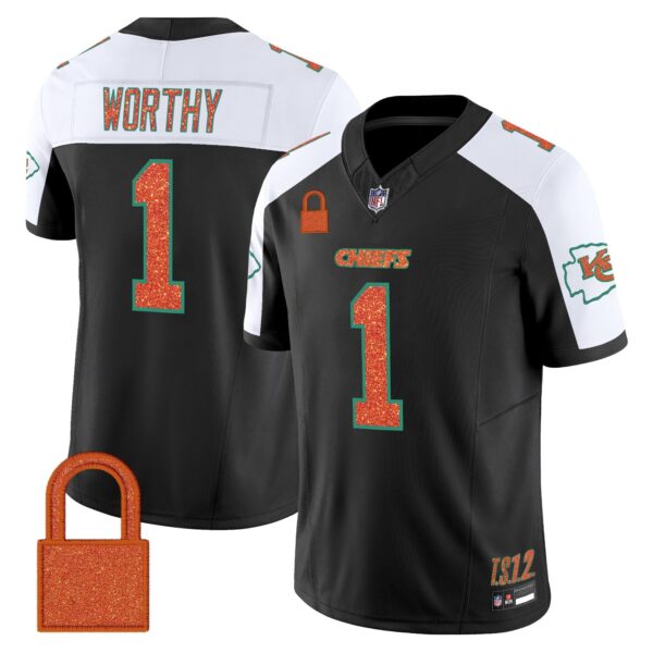 Kansas City Chiefs ‘Taylor Swift – TS12 – The Life of a Showgirl’ Vapor Limited Jersey – All Stitched – Black Alternate – Xavier Worthy Jersey