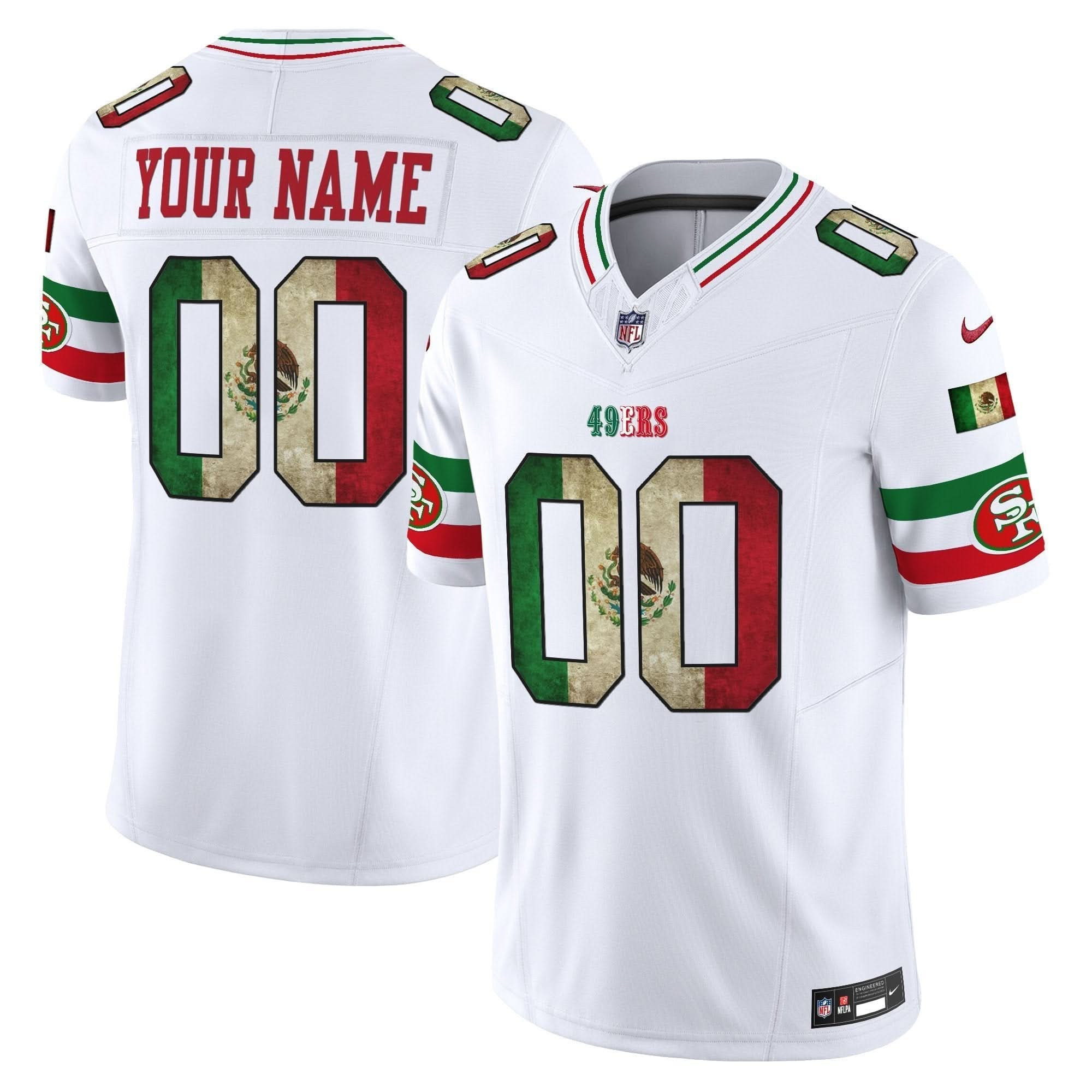 49ers Mexico Vapor Limited Custom Jersey V4 – All Stitched White S Jersey