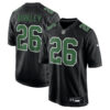 Saquon Barkley 26 Philadelphia Eagles Fashion Game Men Jersey – Carbon Black/Kelly Green