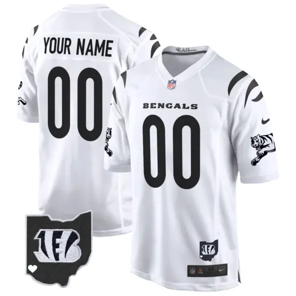Men’s Cincinnati Bengals 2024 Game Custom Jersey White Limited