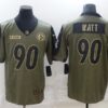 Men’s Pittsburgh Steelers #90 T.J. Watt Nike Olive 2021 Salute To Service Limited Player Jersey