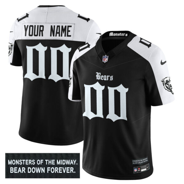 Chicago Bears ‘Gothic Monsters Edition’ Vapor Limited Custom Jersey – All Stitched – Black Alternate Jersey