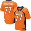 Men’s Denver Broncos #77 Karl Mecklenburg Orange Retired Player NFL Nike Elite Jersey