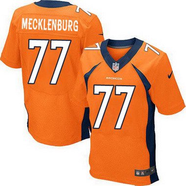 Men’s Denver Broncos #77 Karl Mecklenburg Orange Retired Player NFL Nike Elite Jersey