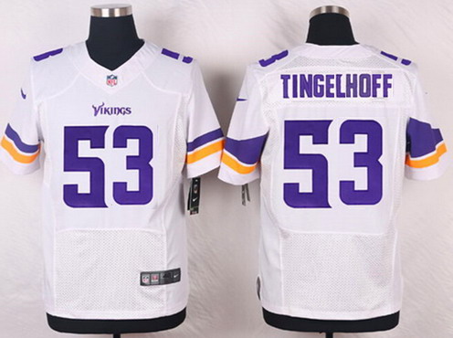 Men’s Minnesota Vikings #53 Mick Tingelhoff White Retired Player NFL Nike Elite Jersey