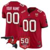 Tampa Bay Buccaneers 50th Season Patch Vapor Limited Custom Jersey – All Stitched – Red Jersey