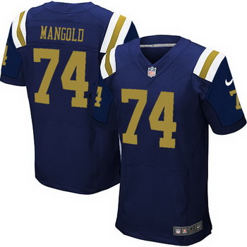 Men’s New York Jets #74 Nick Mangold Navy Blue Alternate NFL Nike Elite Jersey