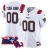 Patriots Massachusetts Patch Vapor Custom Jersey – All Stitched – Youth – White