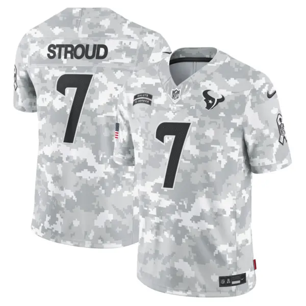 CJ Stroud Houston Texans 2024 Salute To Service Vapor Limited Jersey Arctic Camo All Stitched