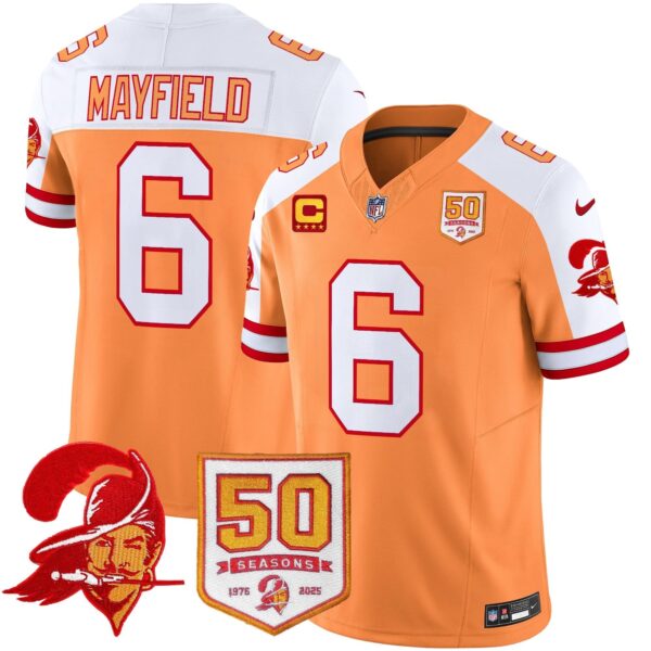 Tampa Bay Buccaneers ’76 Vapor Limited Jersey – All Stitched – Creamsicle Aternate – Baker Mayfield Jersey