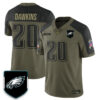 Philadelphia Eagles 2025 Salute to Service Limited Jersey – All Stitched Olive Alternate Brian Dawkins – 20 Jersey