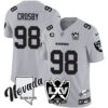 Men’s Raiders 2025 Vapor Limited Jersey – 65th Anniversary – All Stitched Silver Maxx Crosby Jersey
