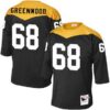 Men’s Pittsburgh Steelers #68 L.C. Greenwood Black Retired Player 1967 Home Throwback NFL Jersey