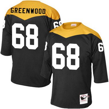 Men’s Pittsburgh Steelers #68 L.C. Greenwood Black Retired Player 1967 Home Throwback NFL Jersey