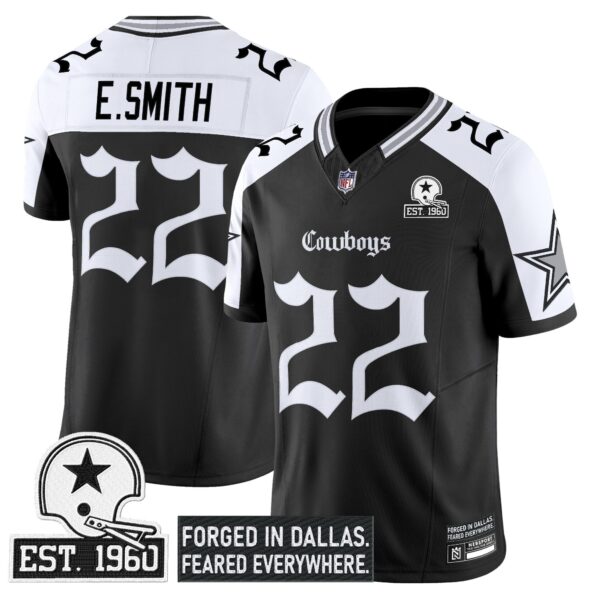 Dallas Cowboys Gothic Lone Star Edition Vapor Limited Jersey – All Stitched – Alternate – Emmitt Smith Jersey