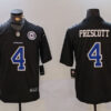Men’s Dallas Cowboys #4 Dak Prescott Black With Patch Limited Stitched Football Jersey 1