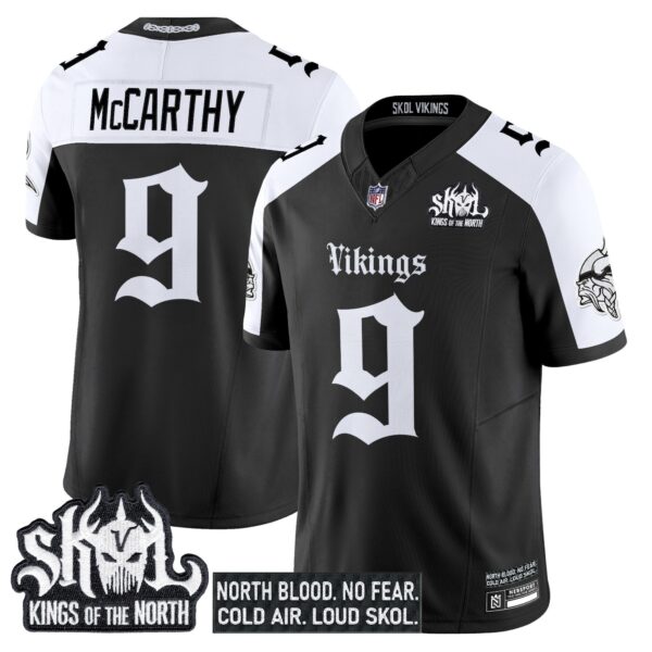 Minnesota Vikings Gothic Norseblood Edition Vapor Limited Jersey – All Stitched – Alternate – J.J.McCarthy Jersey