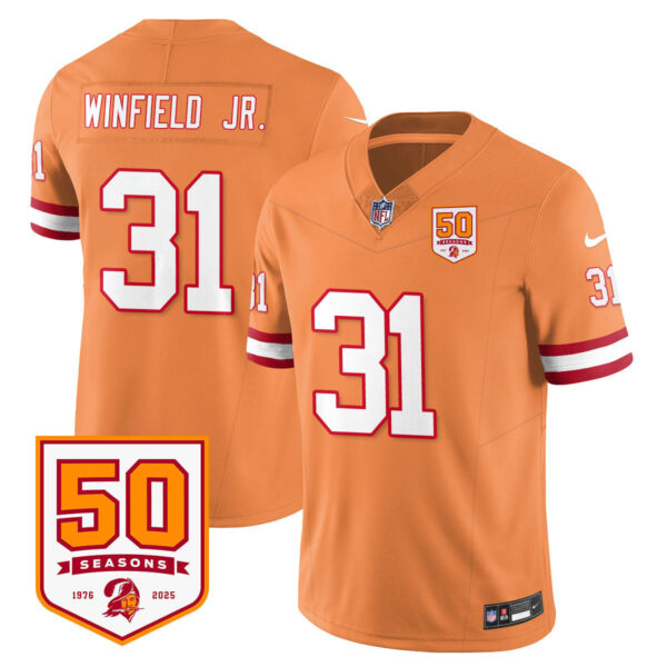 Tampa Bay Buccaneers ’76 Vapor Limited Jersey – All Stitched – Creamsicle – Antoine Winfield Jr. – 31 Jersey