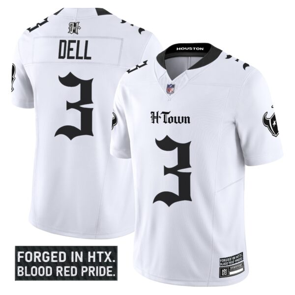 Houston Texans Gothic Lone Star Shadows Edition Vapor Limited Jersey – All Stitched – White – Tank Dell Jersey