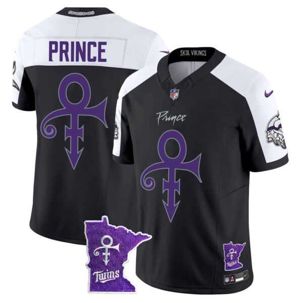 Men’s Minnesota Vikings 2024 Prince Vapor Limited Jersey V2 – All Stitched – Black Alternate – Prince