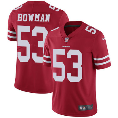Nike San Francisco 49ers #53 NaVorro Bowman Red Team Color Men’s Stitched NFL Vapor Untouchable Limited Jersey