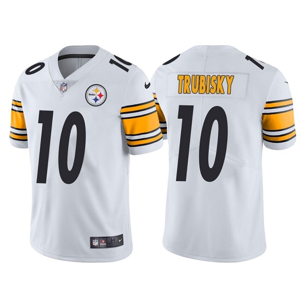 Men’s Pittsburgh Steelers #10 Mitchell Trubisky White Vapor Untouchable Limited Stitched Jersey