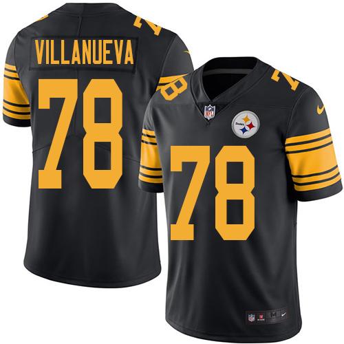 Nike Steelers #78 Alejandro Villanueva Black Men’s Stitched NFL Limited Rush Jersey