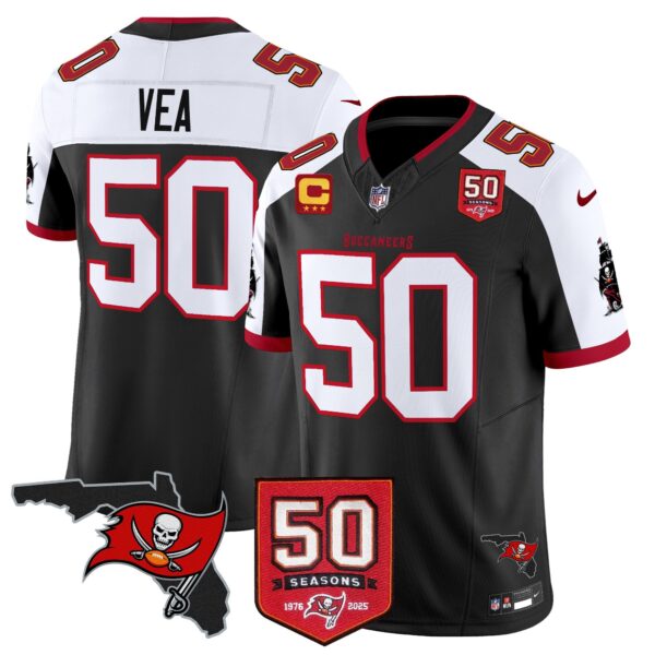 Tampa Bay Buccaneers ’76 Vapor Limited Jersey – All Stitched N1 – Black Alternate – Vita Vea Jersey