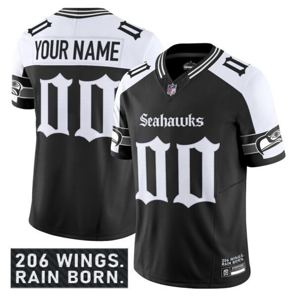 Seattle Seahawks Gothic Rain City Shadows Edition Vapor Limited Custom Jersey – All Stitched – Alternate Jersey