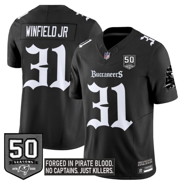 Tampa Bay Buccaneers ‘Gothic Pirate Shadows Edition’ Limited Jersey – All Stitched – Black – Antoine Winfield Jr. Jersey