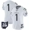 Womens Cincinnati Bengals 2024 Vapor Limited Jersey #1 Team Jersey White Limited
