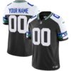 Seahawks Throwback Vapor Limited Custom Jersey – All Stitched – Men – Black Alternate