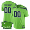 Seattle Seahawks Washington Home Patch Custom Jersey – All Stitched – Youth – Green