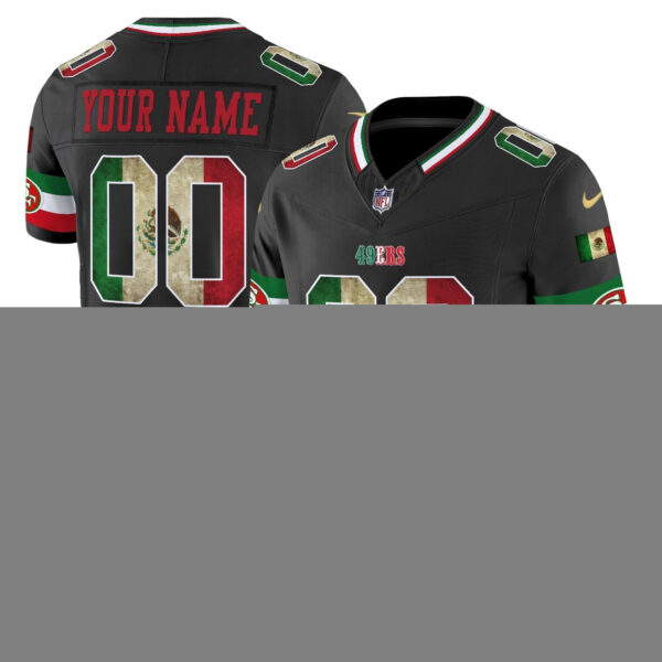 49ers Mexico Vapor Limited Custom Jersey V4 – All Stitched Men Black Jersey