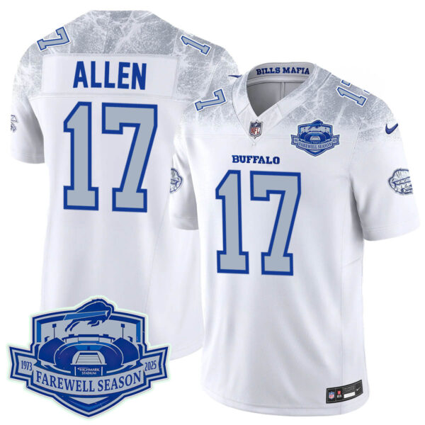 Buffalo Bills 2025 Jersey All Stitched – Farewell to Highmark Stadium Rivalry Josh Allen – 17 Jersey