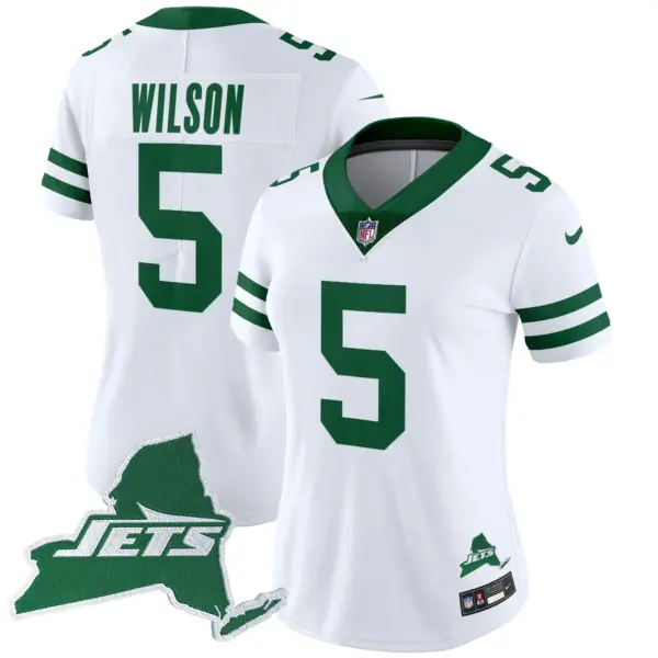 Womens New York Jets Home Patch Vapor Legacy Limited Jersey Garrett Wilson Jersey White