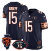 Chicago Bears Honor Steve McMichael Jersey – All Stitched – Navy – Rome Odunze – 15 Jersey