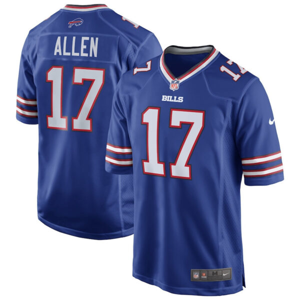 Josh Allen 17 Buffalo Bills Team Game Player Jersey – Royal
