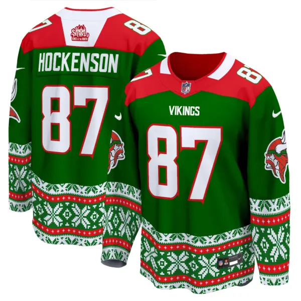 Mens Minnesota Vikings 2024 Christmas Premier Breakaway Jersey TJ Hockenson Jersey Green