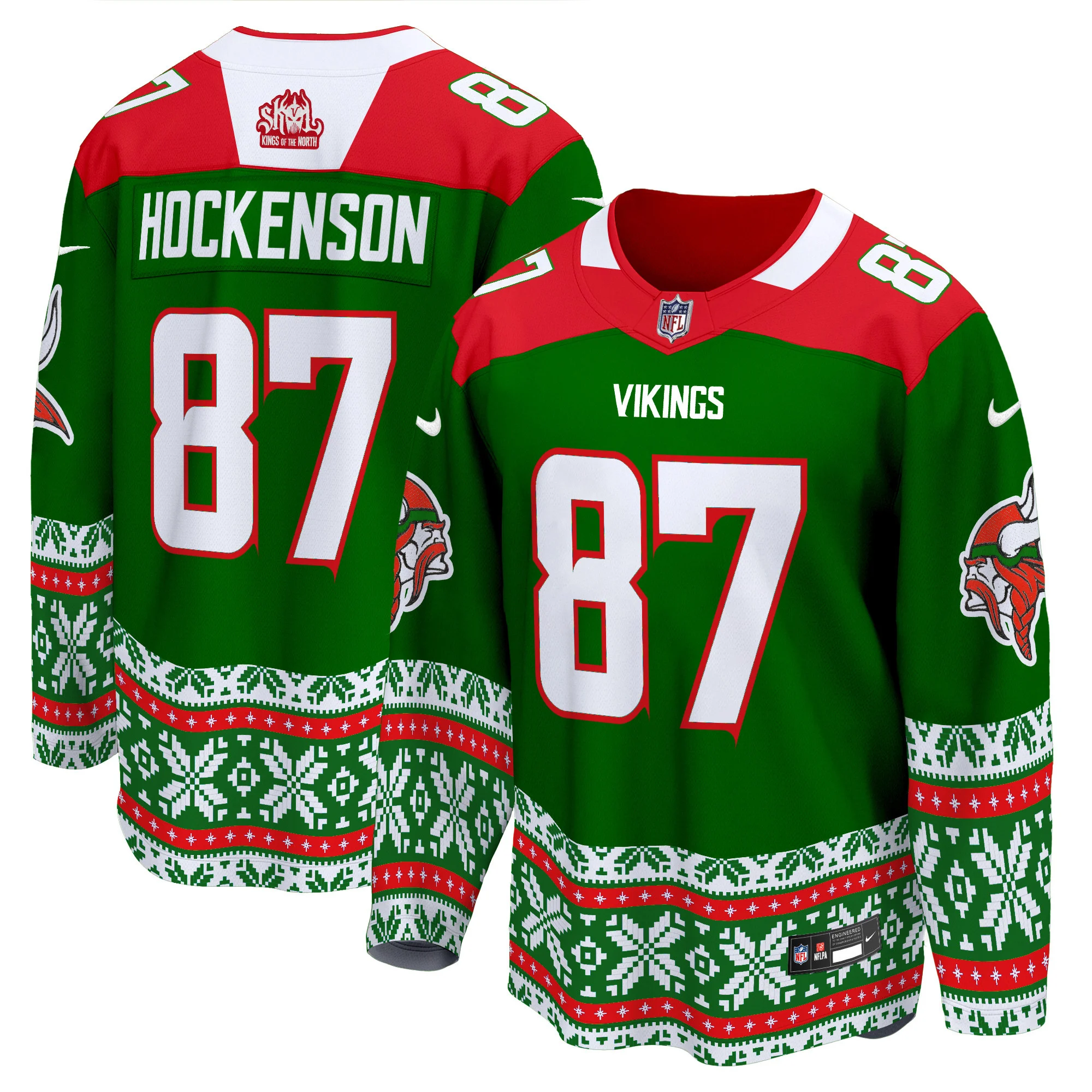 Mens Minnesota Vikings 2024 Christmas Premier Breakaway Jersey TJ Hockenson Jersey Green