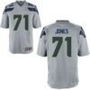 Men’s Seattle Seahawks #71 Walter Jones Gray Retired Player NFL Nike Elite Jersey