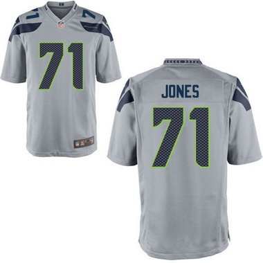 Men’s Seattle Seahawks #71 Walter Jones Gray Retired Player NFL Nike Elite Jersey